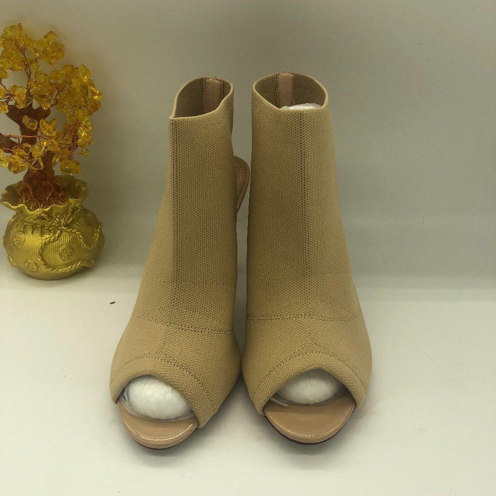 Nude Women Peep Toe High Heel Ankle Boots Cut Out Stiletto Booties Shoes